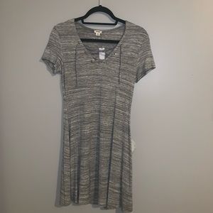 Grey tie-up dress👗